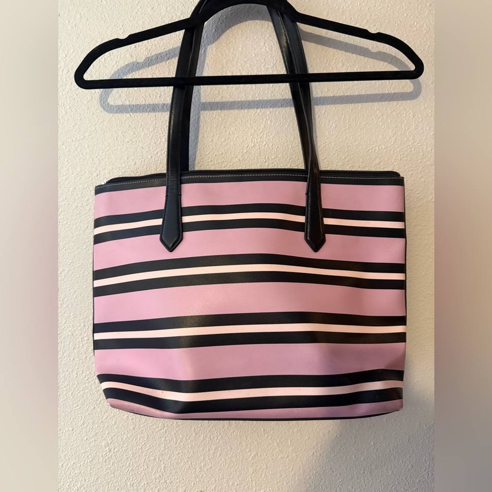 KATE SPADE NEW YORK CASSY OTTOMAN STRIPED LARGE TOTE BAG - Picture 5 of 8
